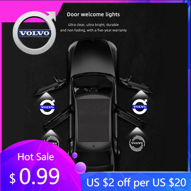 

Колпаки ступиц 2 шт. Логотип двери автомобиля Добро пожаловать Свет светодиодные HD лампы проектора для Volvo XC90 V90 V60 XC60 V40 EC40 EX40 S80 S60 S90 C40 XC40