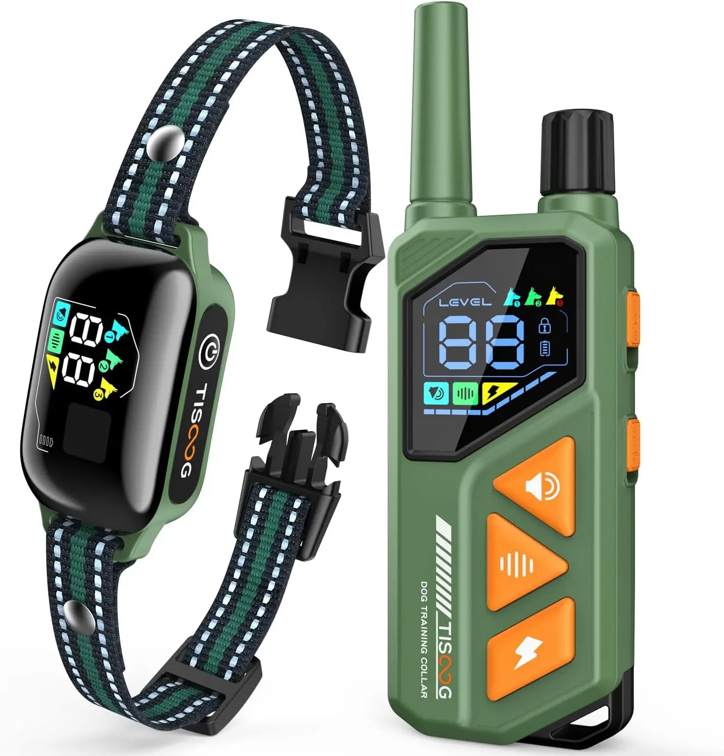 

Ошейник для дрессировки собак с дистанционным управлением, 3300 футов, водонепроницаемый (IPX7), 4 режима и защитный замок, для собак малых и крупных пород - зеленый