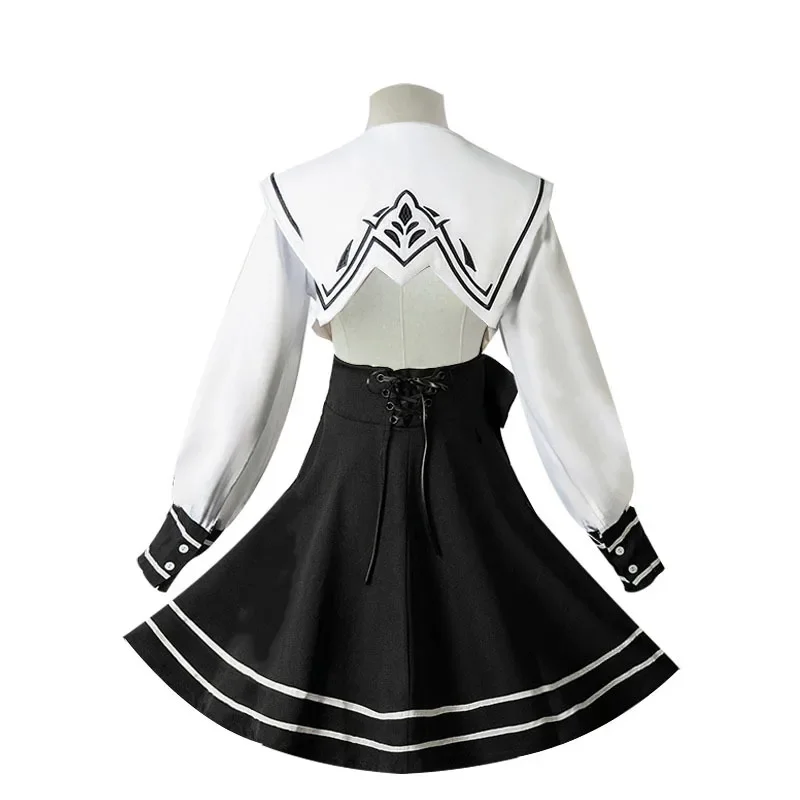 Game Nier Automata Yorha 2B Cosplay Costume School Uniform Suit Dress Full Set for Girls Halloween Role Play Party Suit Outfits