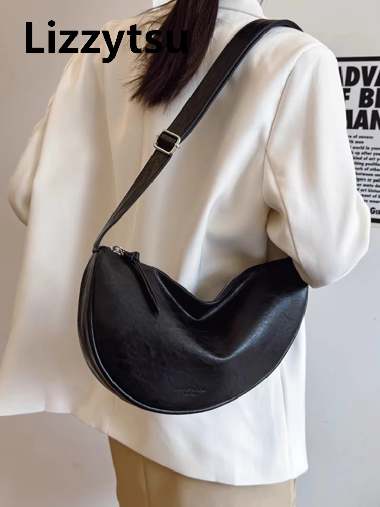 

Lizzytsu элегантный дизайн, роскошные сумки на плечо из искусственной кожи, винтажная корейская сумка-бродяга, женская уличная сумка Easymatch, повседневная сумка через плечо