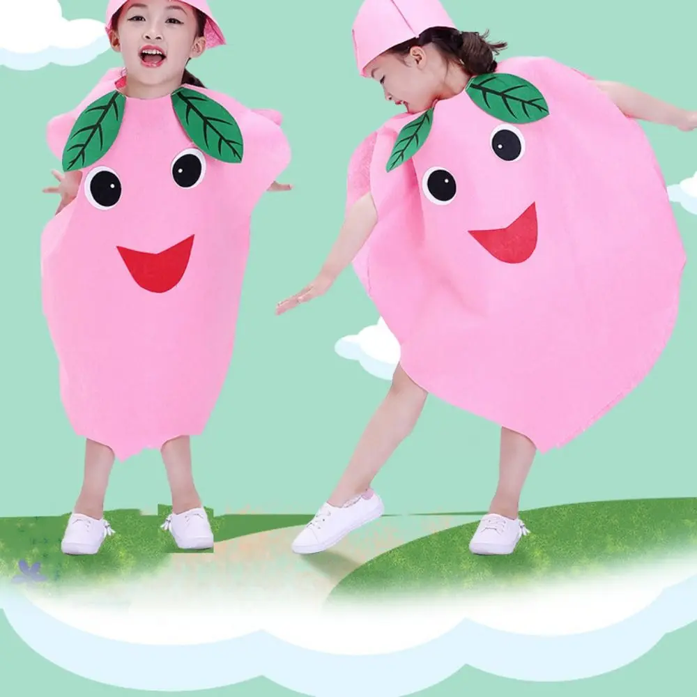 الغذاء الفاكهة الخضروات زي أداء المرحلة دمية لعب الأدوار الأطفال تأثيري حلي اليقطين عباءة تصميم الكرتون