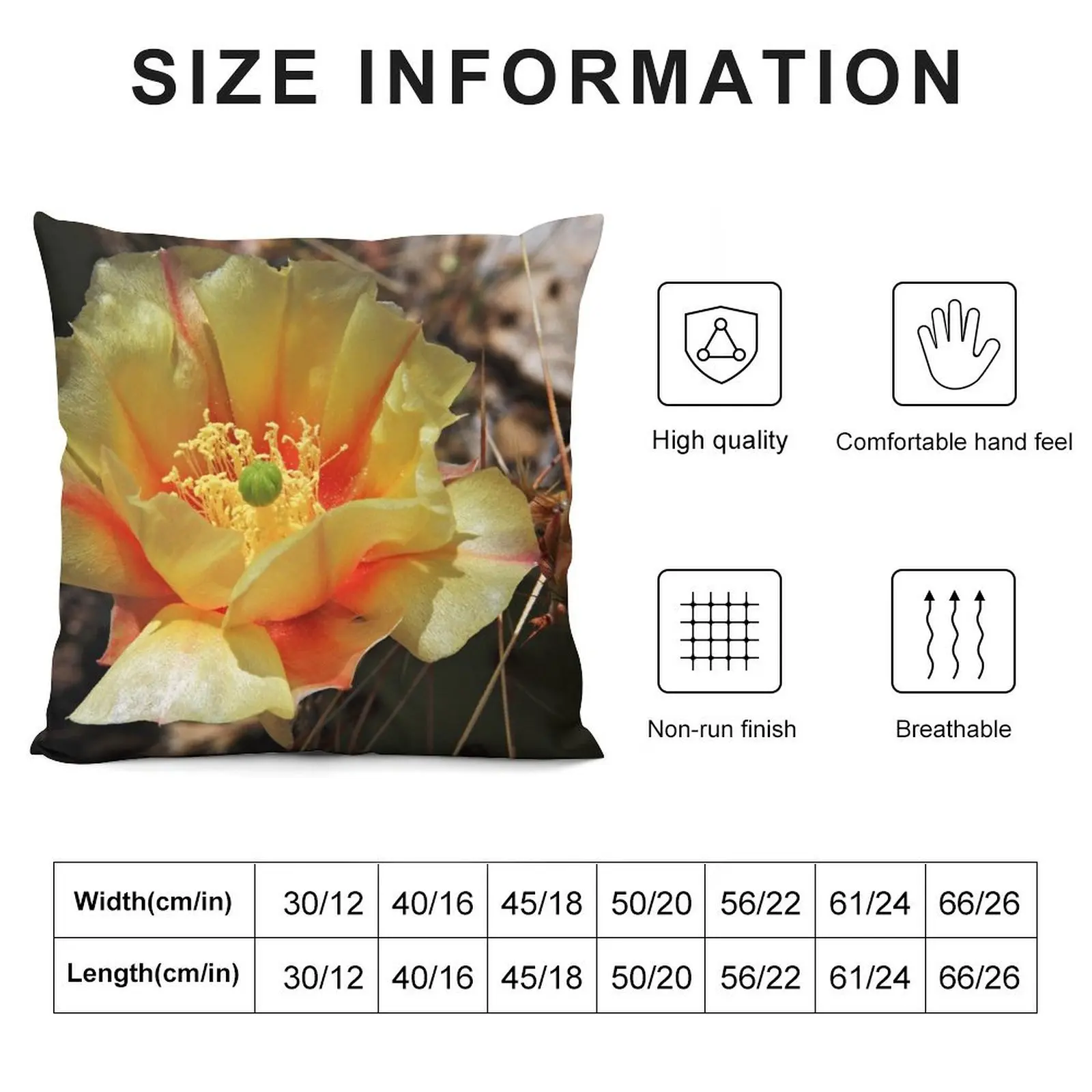 Blooming Yellow Prickly Pear Throw Pillow Pillow Cover Pillow Case Christmas Decorative pillowcase Decorative case