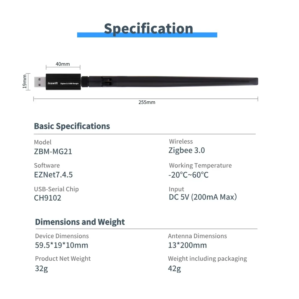 USB Powered Zigbee Signal Repeater Router Network Extender, Boost Signal Coverage & Network Stability, Plug-and-Play Zigbee Rang