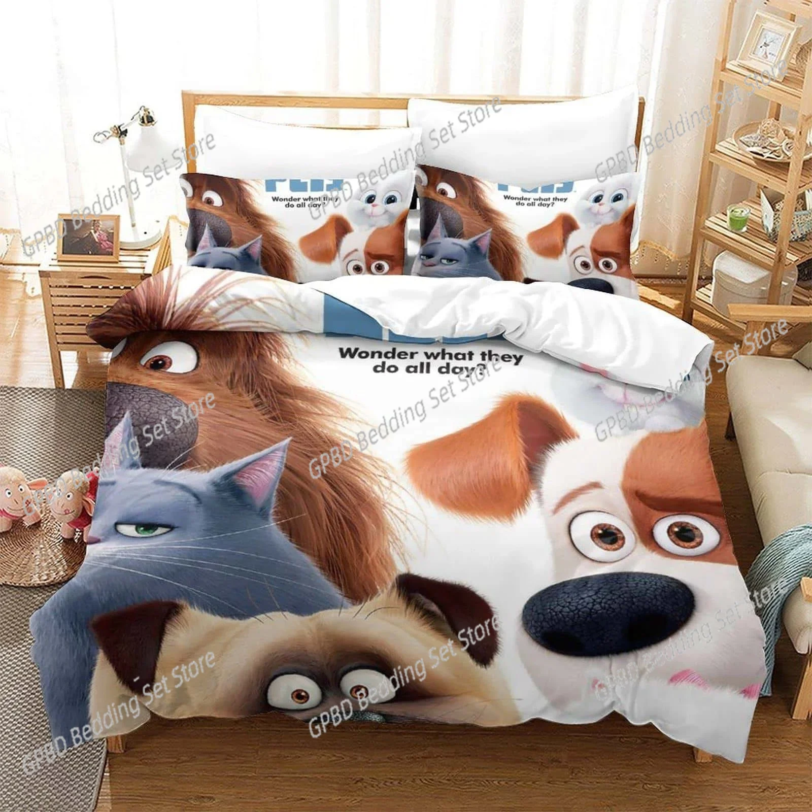 3D Print Cartoon The Secret Life of Pets Bedding Set Single Twin Full Queen King Size Bed Set Adult Kid Bedroom Duvet cover Sets