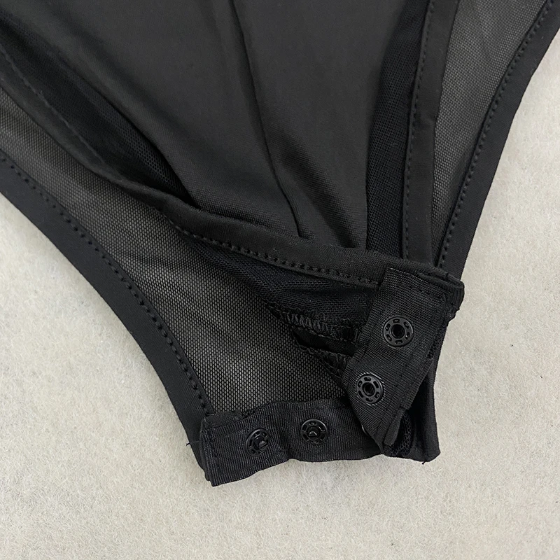 halter plunge bodysuit styling detail