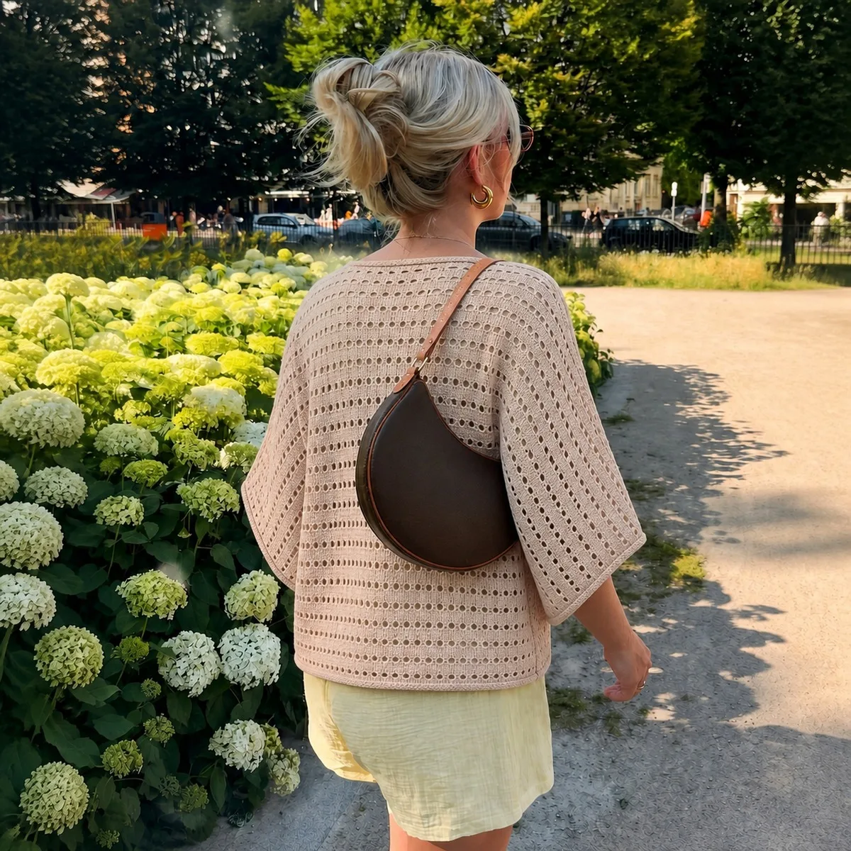 Casual Summer Hollow Out Cover Out Women Knit Top Loose Lightweight Pullover Sweater Resort Beach Outfits Batwing Sleeve T Shirt