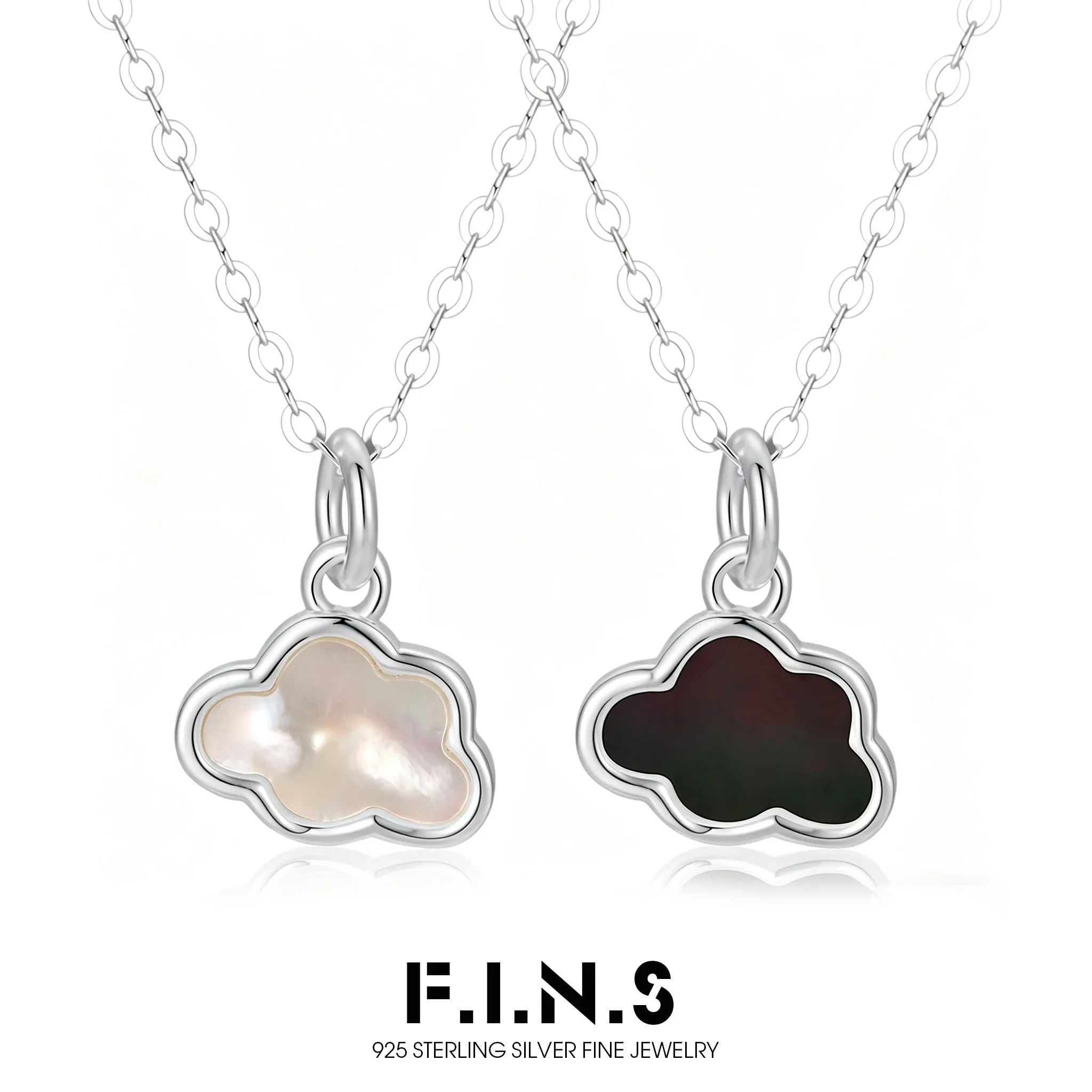 F.I.N.S Original Cloud-Shaped Shell S925 Sterling Silver Necklace for Women Luxurious Collarbone Chain Pendants Fine Jewelry