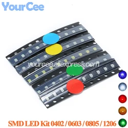 100pcs/50pcs 1206 0402 0603 0805 SMD LED Diodes Component Package Kit DIY White Red Blue Green Yellow Super Bright