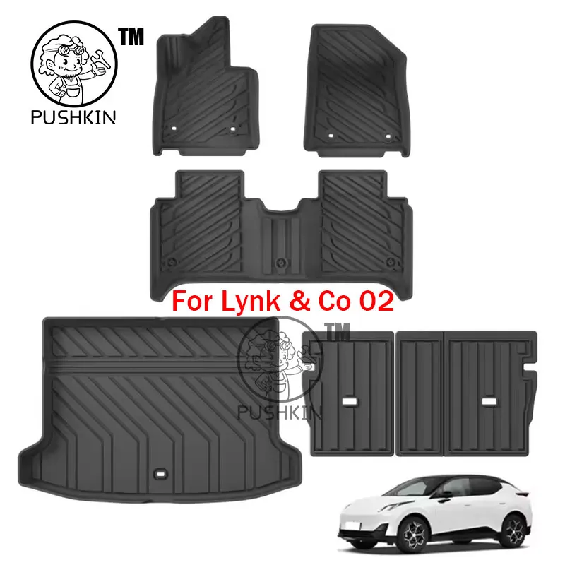 

Для Lynk & Co 02 2025 2026 Автомобильные коврики для багажника Коврик для багажника TPE 3D Коврик для ног Коврик для багажника Водонепроницаемый набор подносов без запаха ЧЕРНЫЙ
