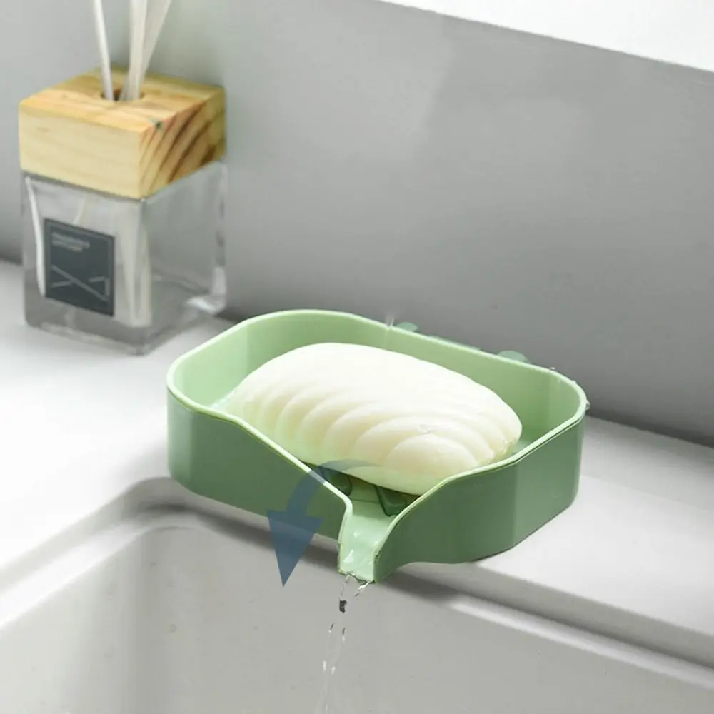 Punch-Free Drain Soap Dish Holder Plastic Draining Soap Storage Rack Home