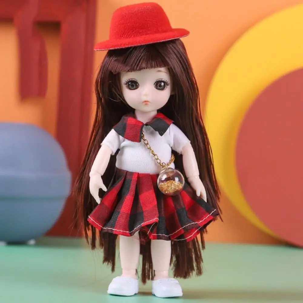 

with Clothes BJD Dolls Dress Up PVC Simulated Eye Hinge Doll Enamel 3D Eye Removable Joints Doll Birthday Gift