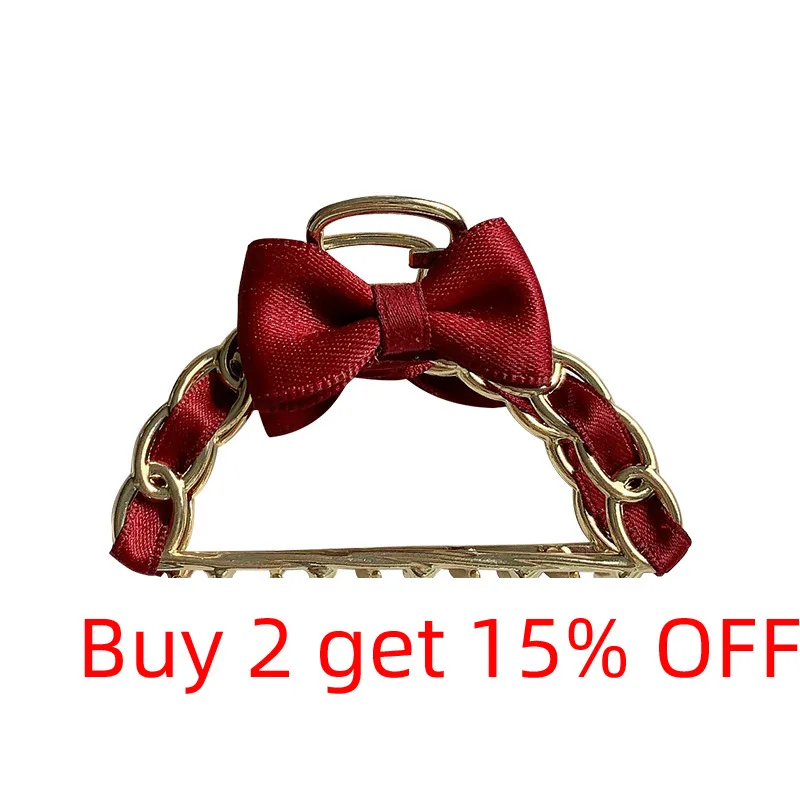 Korea Style Geometric Hair Claw Clips Metal Gold Hair Crabs for Women Ponytail Holders Ribbon Knot Headwear Ornament Gifts New