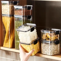 Sealed Jars Kitchen Grain Storage Organizer Large Tank Plastic Moisture-proof Storage Box Household Seasoning Jars Set 3