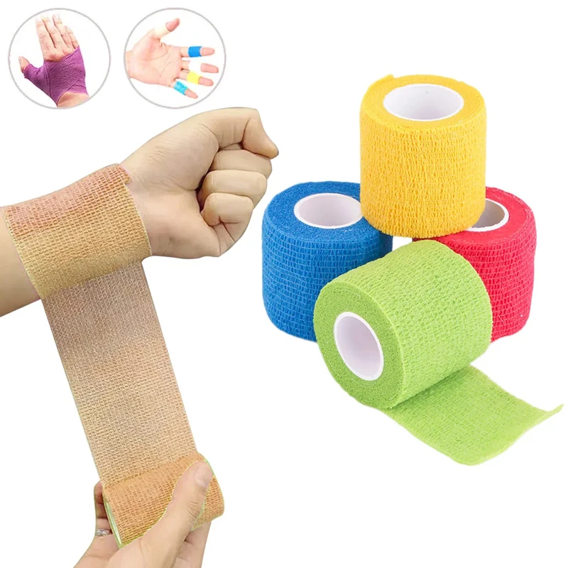 10cm4.8m Athletic Wrap Tape Self Adhesive Elastic Bandage Elastoplast Sports Protector Knee Finger Shoulder Tattoo Accessories