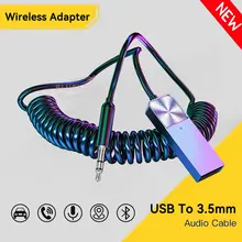 무선 블루투스 5.4 오디오 리시버 동글 USB - 3.5mm AUX 잭 차량용 오디오 핸즈프리 키트 (차량용 리시버 BT 송신, 마이크 포함)