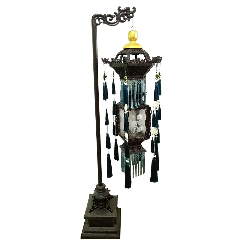 Chandelier Chinese solid wood palace classical temple courtyard outdoor lamp pendant