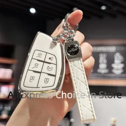 Key Fob Cover with Keychain for Chevrolet Silverado T-carbon GMC Sierra Yukon Denali Chevy Silverado Suburban Tahoe 2021-2024