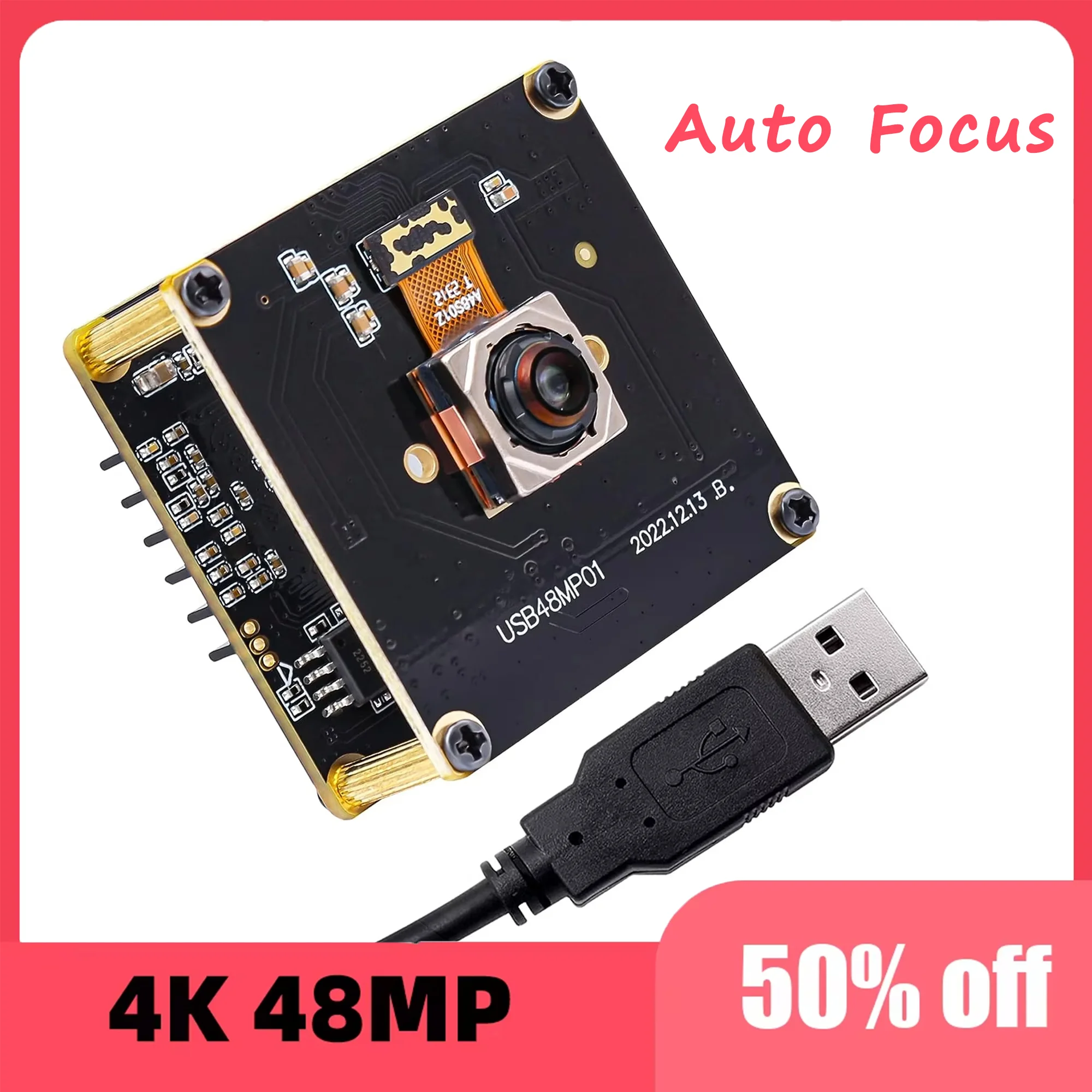 ELP 4K Autofocus USB Camera Module 48MP Ultra HD UVC PC Webcam Embedded Lightburn Camera for Robotic Machine Vision