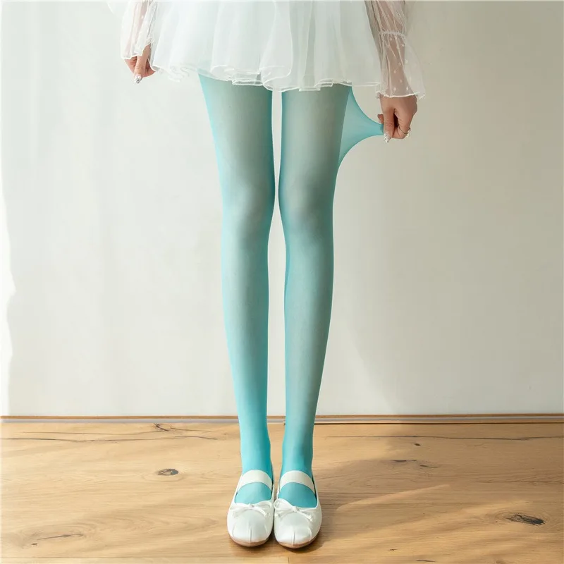 High Elastic Tights Women Fashion Candy Color Summer Spring Hosiery Female Daily Basic Fresh-Colored Pantyhose Slim Legged Socks
