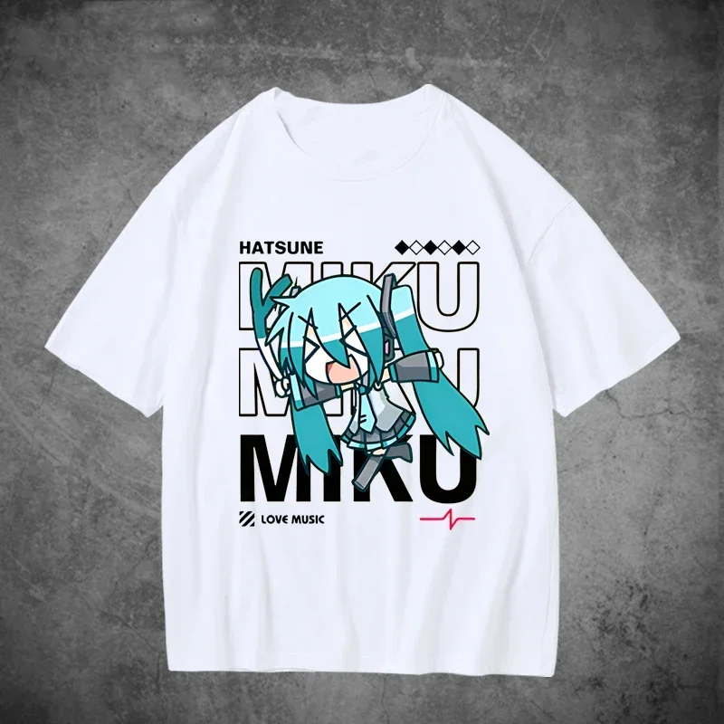 Modisches Hatsune Miku Bedrucktes T-Shirt Sommer Herren- und Damen-T-Shirt Trendiges Lockeres Lässiges Y2K 2026 Neues Streetwear Tee Top – Detail 7
