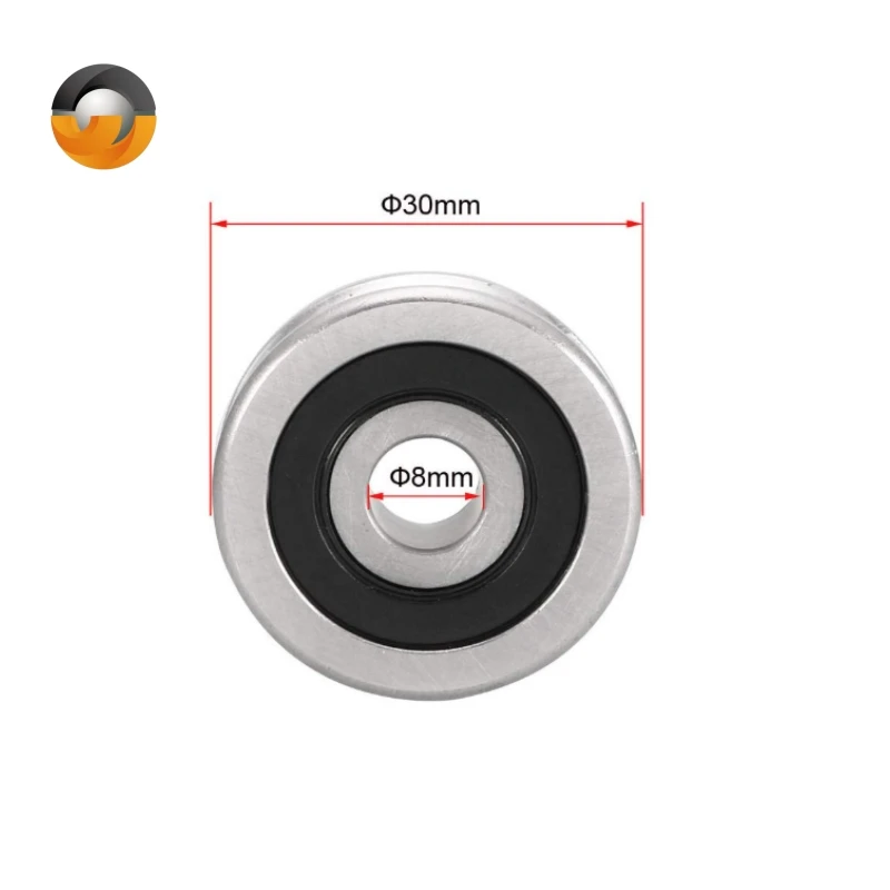 2Pcs SG25 Deep U Groove Ball Track Guide Bearing 8mmx30mmx14mm Double Sealed (GCr15) Chrome Steel Bearing