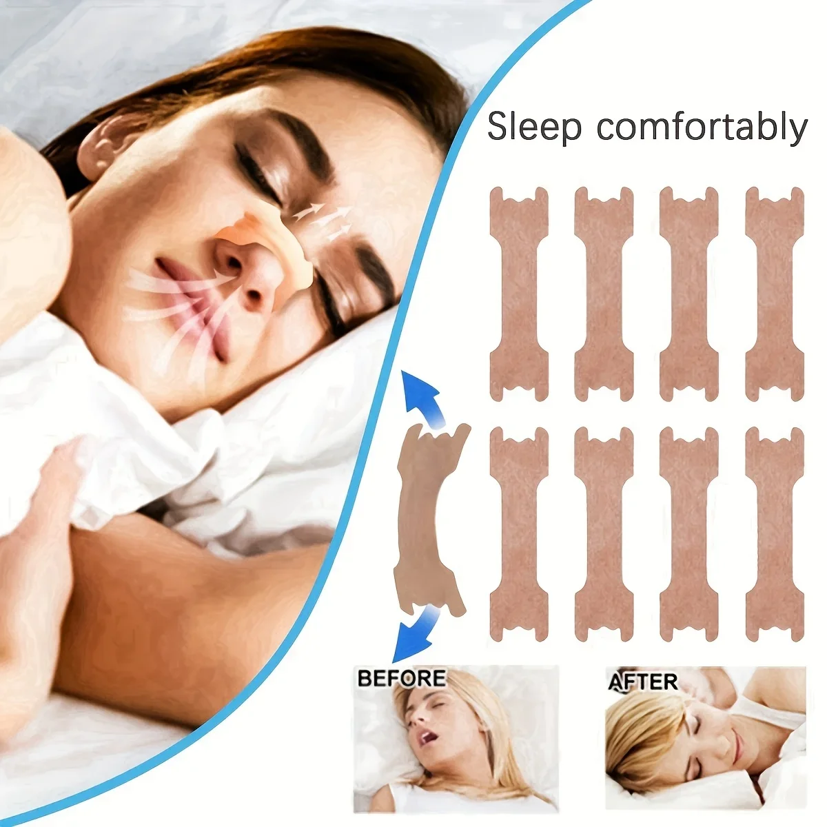 10-100pcs Anti-Snoring Nasal Strips - Breathable Adhesive Nose Strips for Better Sleep, Snoring Relief & Enhanced Breathing