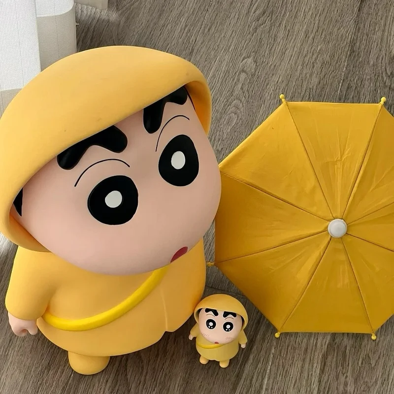 40 cm Crayon Shin-Chan grand imperméable Figure série modèle voiture ornement poupée Collection décoration Anime limité cadeaux d'anniversaire