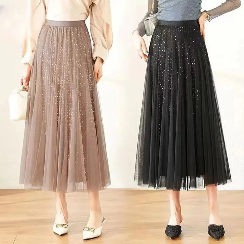 Abrikoos Mode Pailletten Rok Mode Pailletten Dames Rok Club Mode Dames Nieuwe collectie Normale kledinglengte