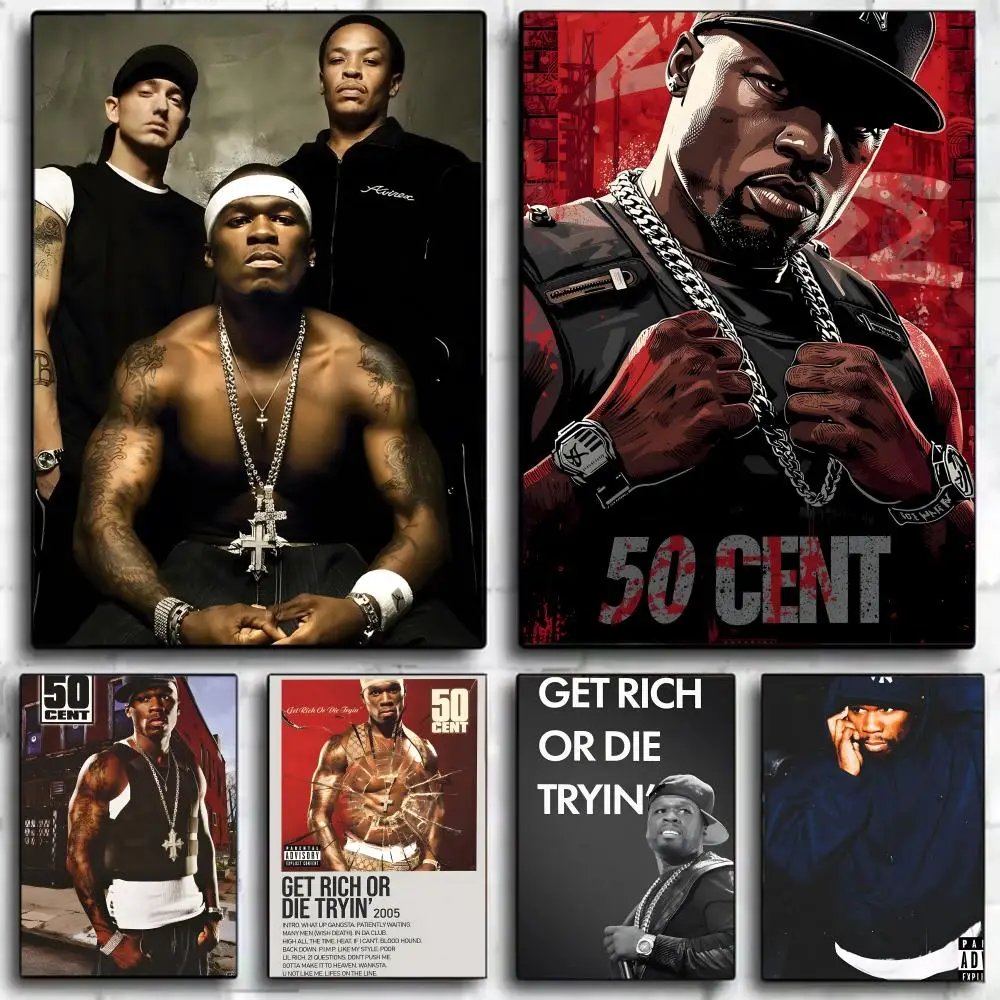 Rapper 50 C-Cent Poster Canvas Wall Art Print Poster Decorative Mural Home Decor Gift Unframed