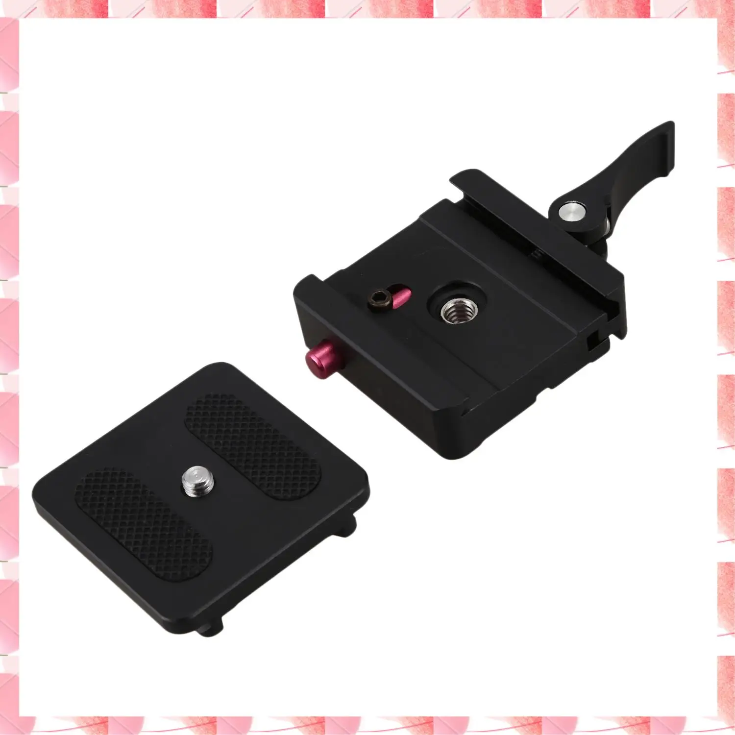 JAJA Aluminum 1/4 Inch & 3/8 Inch Quick Release Plate + Clamp Adapter Mount W/Lock For Dslr Camera Tripod Monopod Ball Head Arca