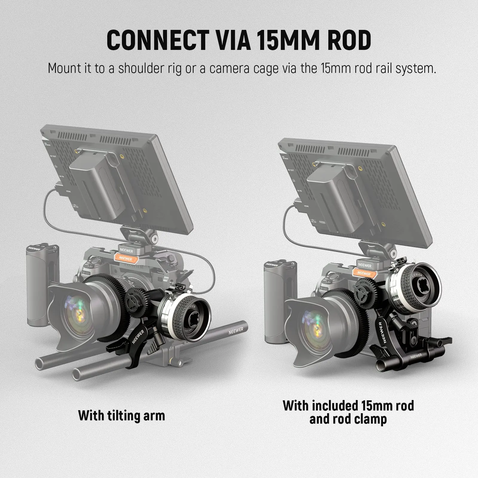 Camera Lens Monitor Cage Manual Wireless Follow Focus NEEWER Mini Follow Focus with A/B Stops