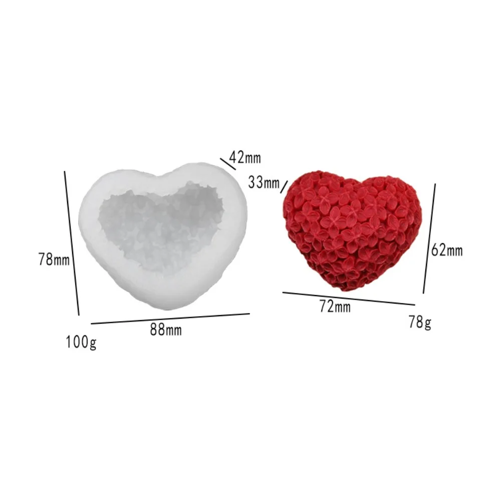 New Love Theme Silicone Candle Mold DIY Heart Heart Soap Mold Resin 3D Love Flower Flower Chocolate Mold Valentine's Day