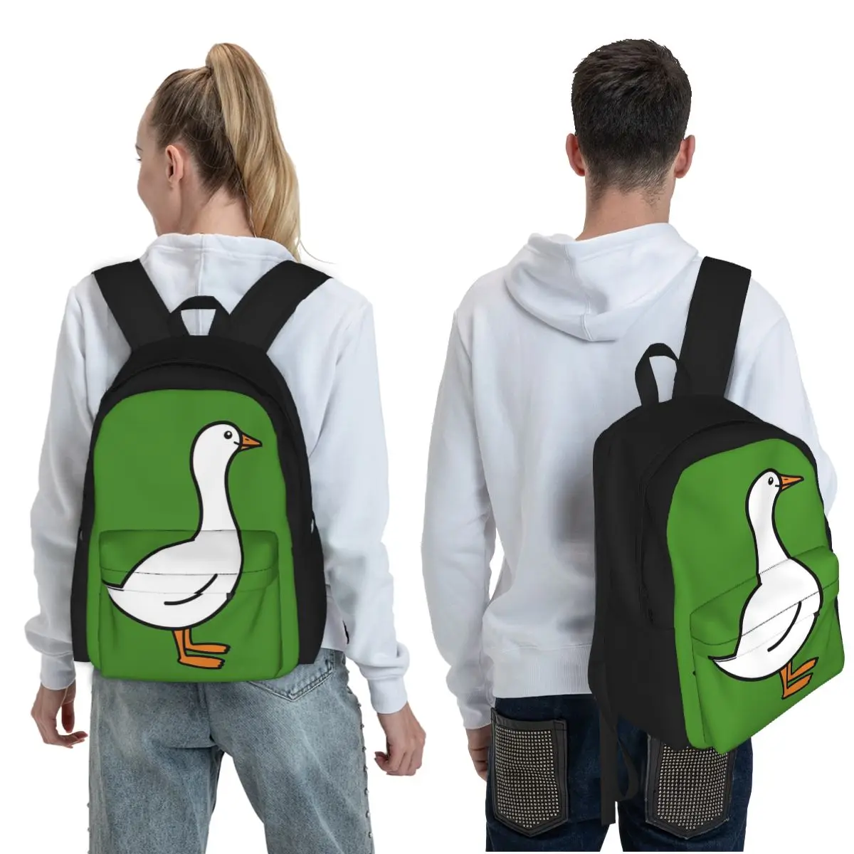 Kawaii Goose Student Backpack School Bag Hiking Travel Daypack for Boys Girls Fashion Bookbag Shoulder Bags