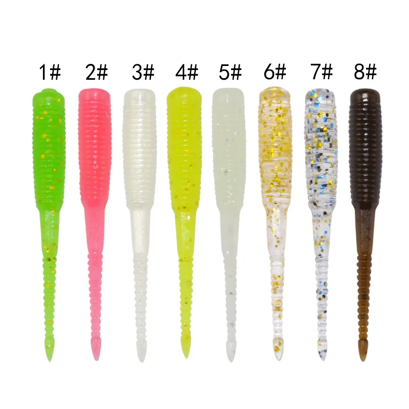 Spinpoler 12pcs/box Ajing Soft Fishing Lure 3.5cm Rockfish TPR Swimbaits Nightlight Worm Ice Jig Artificial Baits Bass Tackle