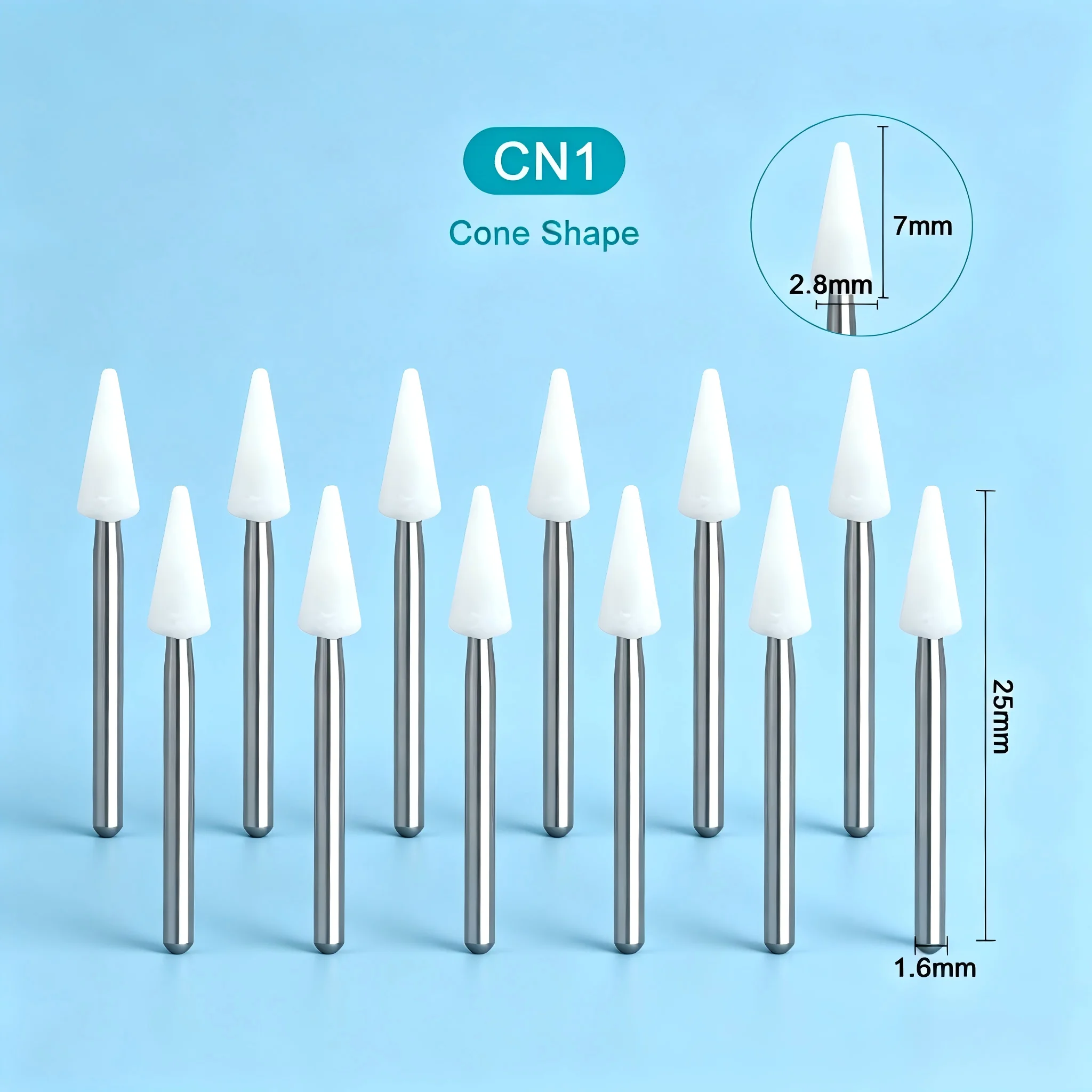 2Boxs Dental Polishing Stone Burs, FG Cone & Flame Shape for High Speed Handpiece, Teeth Whitening Dentist Tools