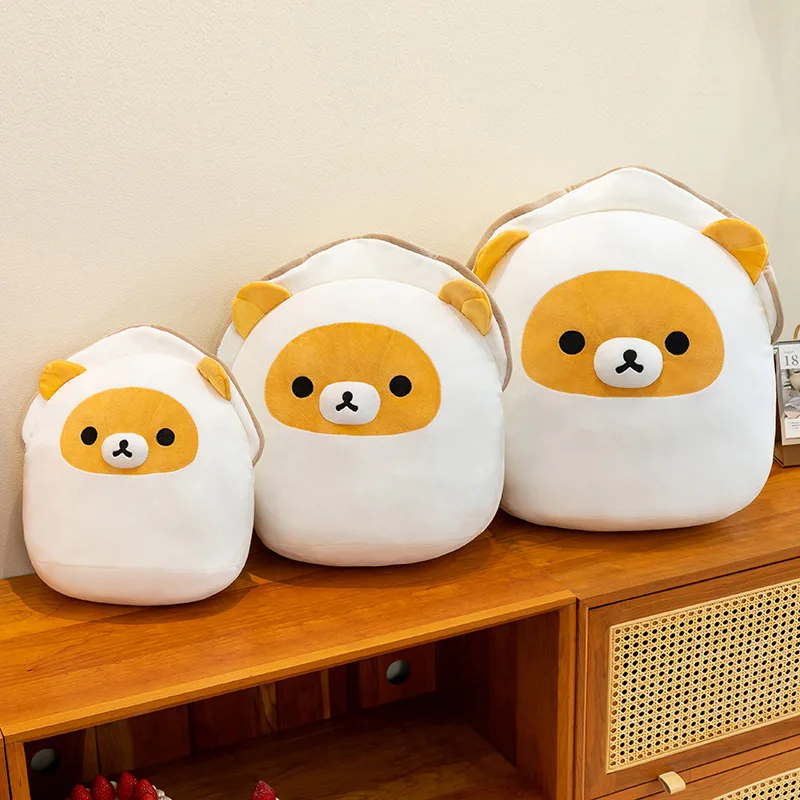 35-55cm Rilakkuma Kiiroitori Plush Pillow Cute Round Stuffed Doll Office Chair Waist Pillow Soft Sofa Back Cushion Birthday Gift view 4