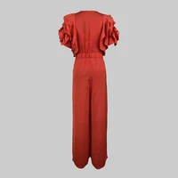 Modigirl Red Romper Jumpsuit Woman 2025 New Summer Falbala Short Sleeves Wide Leg Jumpsuits Woman Elegant Party Formal Clothes - Image 6