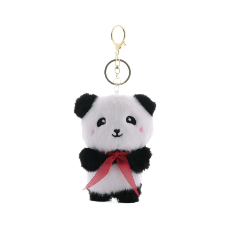 【 น่ารัก 】 Spring Outing จี้แพนด้ายักษ์ของเล่นตุ๊กตาผ้าพันคอสีแดงกระเป๋าตุ๊กตาจี้พวงกุญแจตุ๊กตา