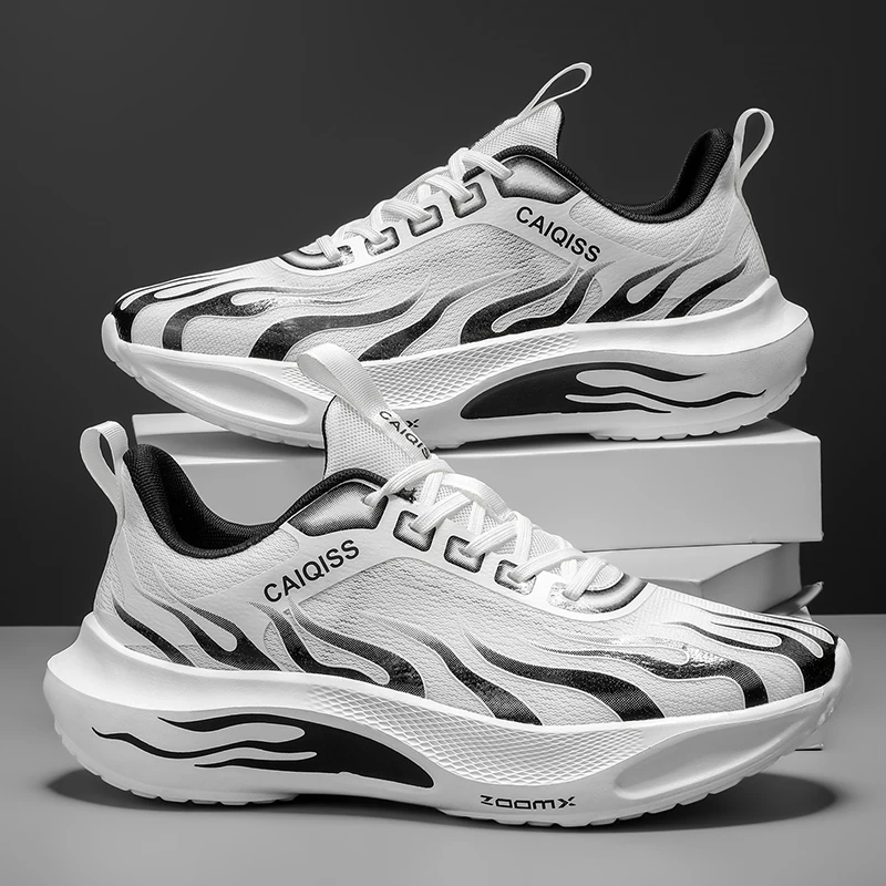 Men's Sports Running Shoes, Solid Color, Comfortable Upper and Inner Layers, Unisex, Wear-Resistant and Durable Sole, Fabric Insole, Lace-Up Closure, Sporty Style, All-Season Comfort Shoes