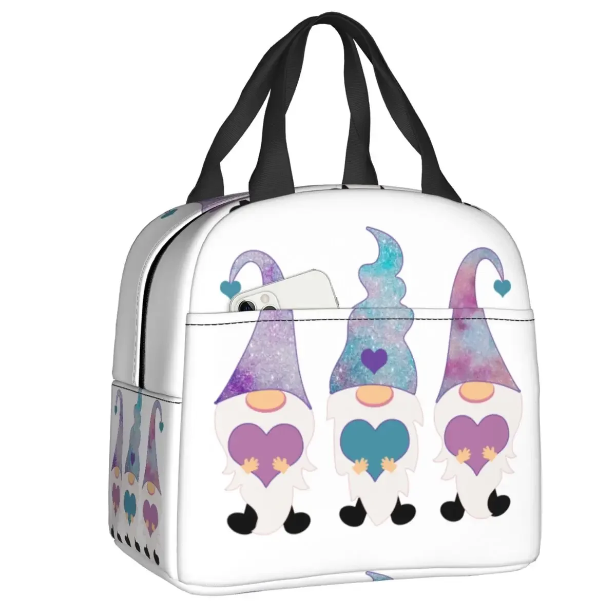 

Custom Galaxy Gnome Trio Lunch Bag Men Women Warm Cooler Insulated Lunch Boxes for Adult Office