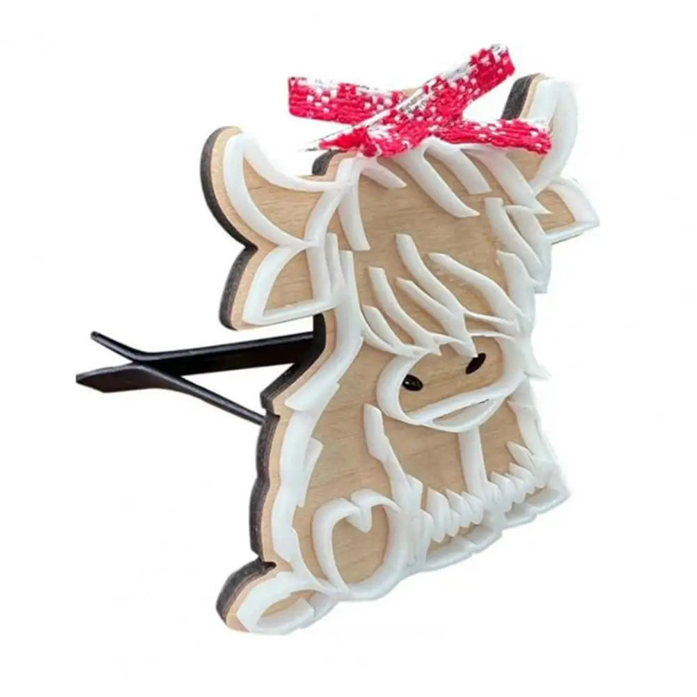 Wooden Car Air Freshener Highland Cow Car Vent Clip Air Freshener Cute Wooden Decorative Fragrance for Home Car for Decoration