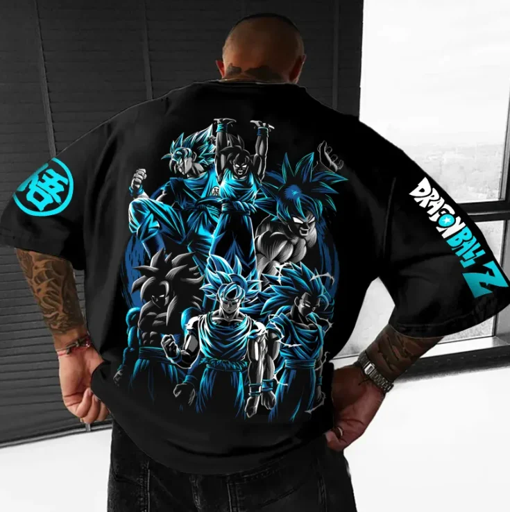 

Официальная футболка из чистого хлопка с принтом персонажей Dragon Ball, аниме для спортзала, удобная игра и повседневная одежда