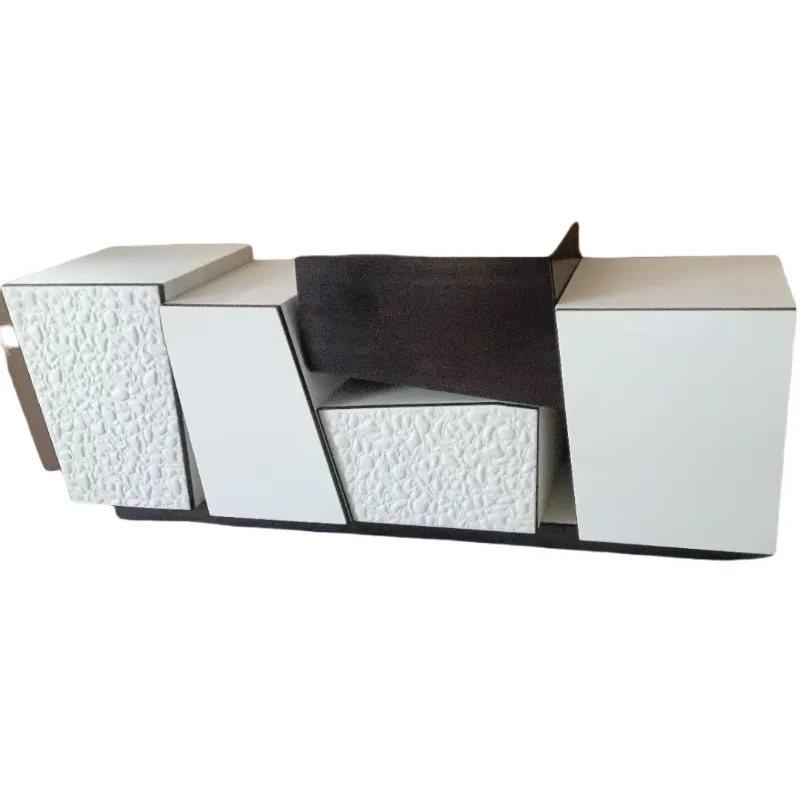 Italian light luxury dining side cabinet, villa entrance entrance cabinet, high-end irregular geometric designer storage