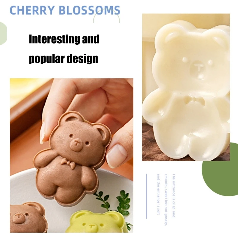 Moldes para repostería cocina, herramienta prensa para postres con forma oso, juego moldes para pasteles y postres,