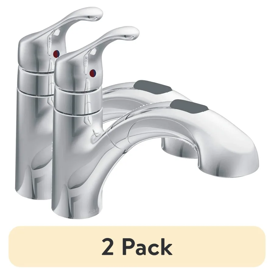 

Хромированный выдвижной кухонный смеситель с одной ручкой и низкой дугой для современной кухни и жилого использования.