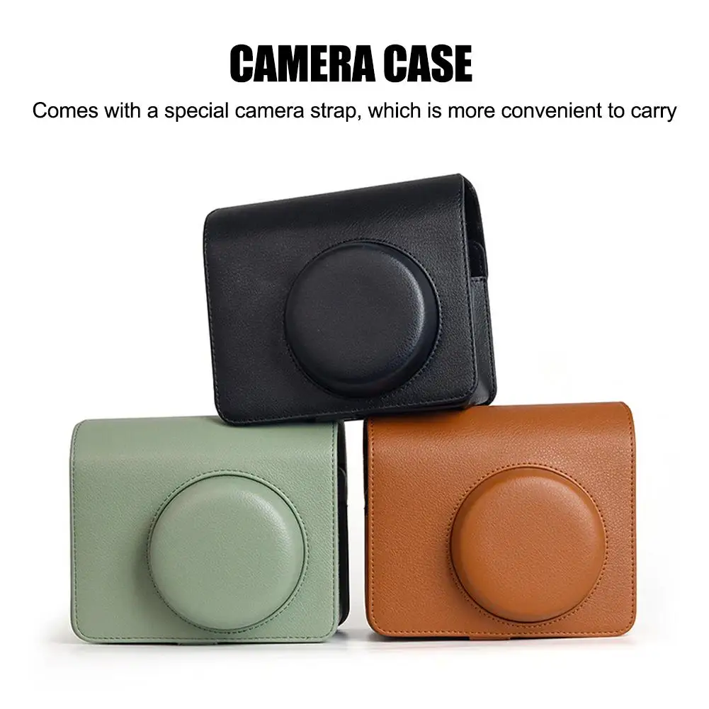 Genuine Leather Retro Camera Bag Protective Cover Suitable For Instax Wide 400 PU Leather Camera Bag Comes With Crossbody S X9L0