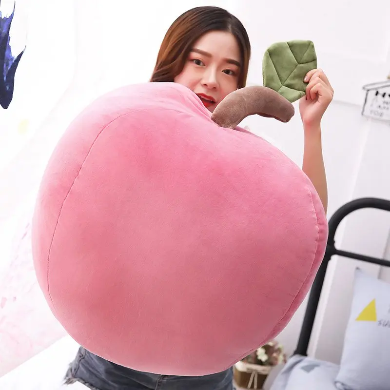 25cm/40cm Pink Simulation Apple Plush Toy Soft Sweet Cartoon Apple Stuffed Doll Bed Decoration Pillow Cushion Christmas Gift image 6