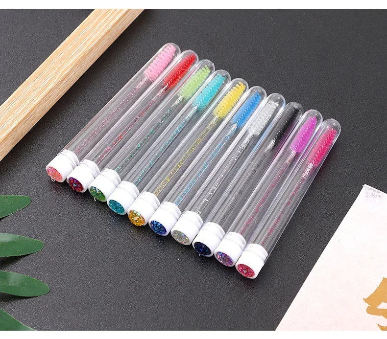 50pcs Eyelash Extension Brush Tubes Reusable Disposable Mascara Wands Eyebrow Brush Applicators for Professional Use