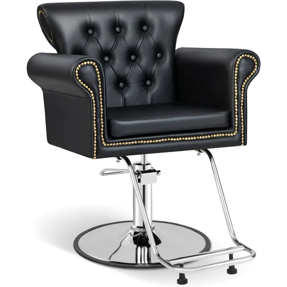 كرسي صالون GOFLAME، كرسي حلاق دوار قابل للتعديل مع مضخة هيدروليكية شديدة التحمل، معدات تجميل سبا، أزرار شعر معنقدة #1