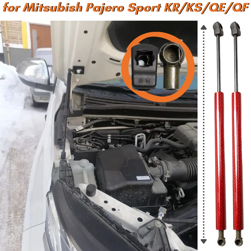 

Qty(2) Hood Struts for Mitsubish Pajero Montero Shogun Sport KR/KS/QE/QF 2015-2022 Front Bonnet Hood Gas Springs Lift Supports